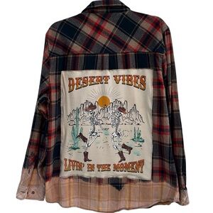 Bleached Desert Vibes Living in the Moment Flannel Large
